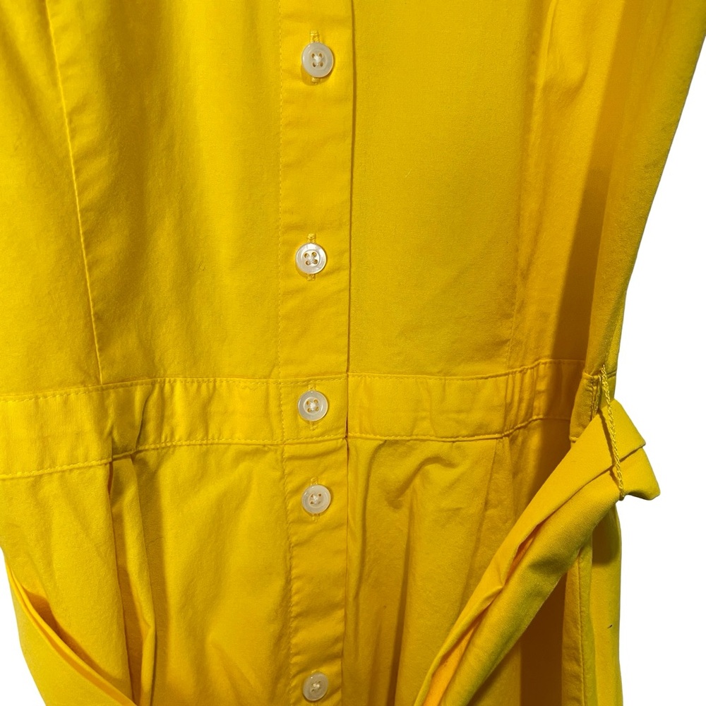 J. Crew Factory Sleeveless Tie-waist Shirtdress in Yellow, Size 6 - Picture 3 of 10